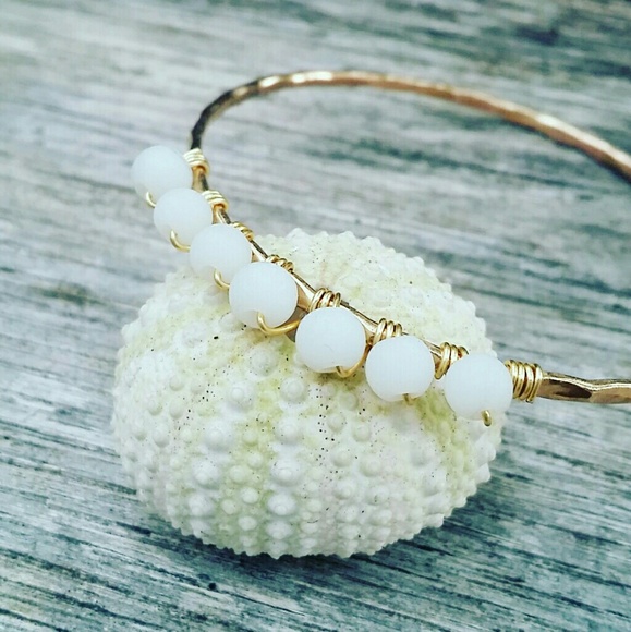 ocean drift jewelry hawaii Jewelry - 14kt GF white seaglass bangle